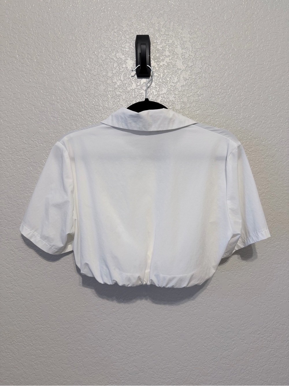 Micas White Twist Front Cropped Button Shirt | Size XL | Y2K | Streetwear - Picture 3 of 5